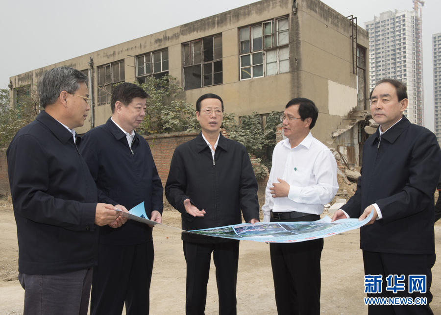 10月22日至23日，中共中央政治局常委、國務(wù)院副總理張高麗在山東調(diào)研扶貧工作情況。這是10月22日，張高麗就整體搬遷脫貧實(shí)地考察濟(jì)寧東南片區(qū)還遷安置區(qū)暨東南華城棚戶區(qū)改造項(xiàng)目。 新華社記者 王曄 攝