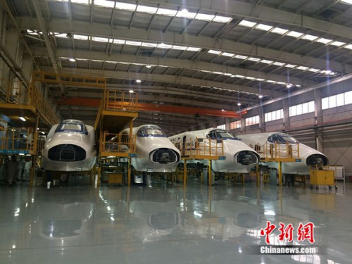中車(chē)青島四方機(jī)車(chē)車(chē)輛股份有限公司廠房。中新網(wǎng) 邱宇 攝