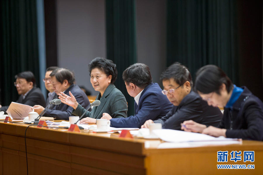 1月16日，中共中央政治局委員、國務院副總理劉延東在北京出席“加強和改進新形勢下高校思想政治工作專題研討班”開班式。 新華社記者崔新鈺 攝