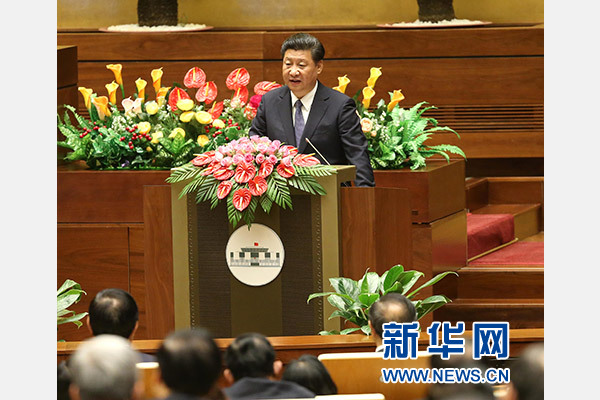 11月6日，中共中央總書記、國家主席習(xí)近平在越南國會(huì)發(fā)表題為《共同譜寫中越友好新篇章》的重要演講。 新華社記者 龐興雷 攝