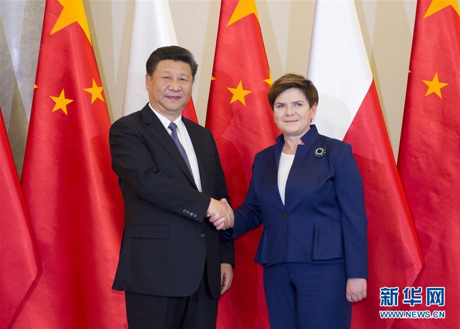 6月20日，國(guó)家主席習(xí)近平在華沙會(huì)見(jiàn)波蘭總理希德沃。新華社記者 謝環(huán)馳 攝  