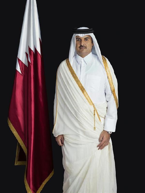 (時(shí)政)卡塔爾埃米爾像