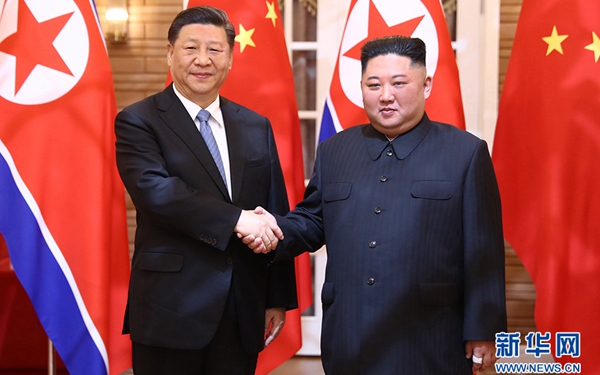 習近平同朝鮮勞動黨委員長、國務(wù)委員會委員長金正恩舉行會談